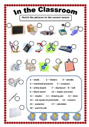 English Worksheet: In the Classroom