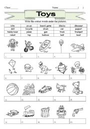 English Worksheet: Toys