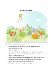 English Worksheet: Trip to the Village