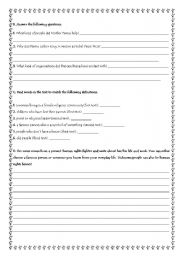 English Worksheet: Famous fighters for human rights