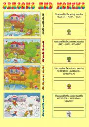 English Worksheet: SEASONS AND MONTHS