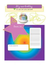 English Worksheet: PLAN YOUR BIRTHDAY PARTY! Lesson Plan