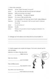 English Worksheet: should - shouldnt
