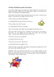 English Worksheet: Goldilocks and the Three Bears