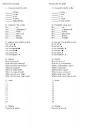 English Worksheet: To be and numbers revision