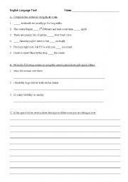 English worksheet: English Language test