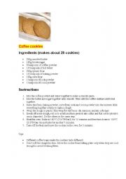 English Worksheet: Recipe