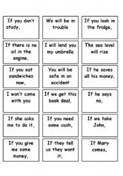 English Worksheet: Memory Game First Conditional