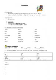 English worksheet: comparatives : a lesson and activities