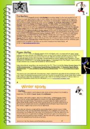 Winter sports reading comprehension