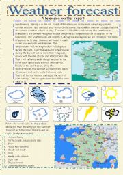 English Worksheet: weather forecast