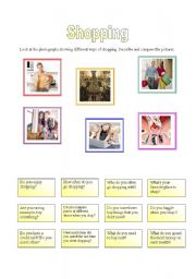 English Worksheet: Shopping-speaking