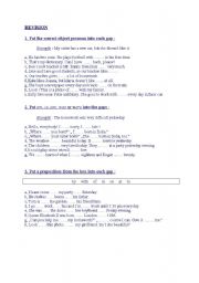 English Worksheet: Revision test - 