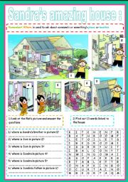 English Worksheet: sandras amazing house