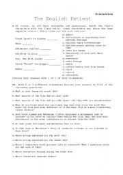English Worksheet: The English Patient - Discussion