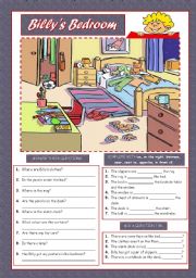 English Worksheet: BILLYS BEDROOM