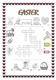 English Worksheet: easter crossword