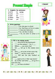 English Worksheet: present simple