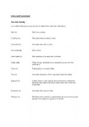 English Worksheet: The Alibi Activity