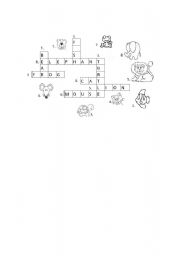 English Worksheet: Animals Crossword