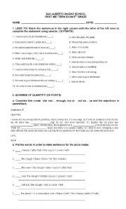 English worksheet: EXAM 