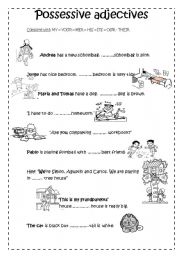 English Worksheet: possessive adjectives