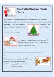 English Worksheet: Letter to Father Christmas/Santa 