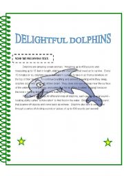 English Worksheet: Delightful Dolphins