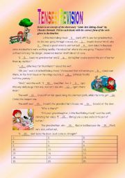 English Worksheet: Tenses Revision (Little Red Riding Hood)
