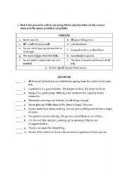 English Worksheet: Proverbs