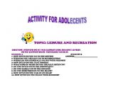 English Worksheet: Leisure activities