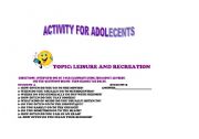 English worksheet: Leisure activities