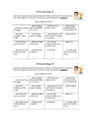 English Worksheet: Personality Bingo