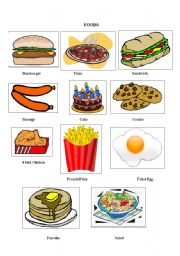 English Worksheet: Food