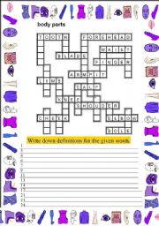 crossword on body parts ( 2 pg )