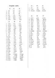 English worksheet: irregular verbs