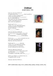 English Worksheet: M. Jacksons Childhood + the simple present