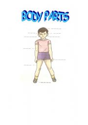 English Worksheet: PARTS OF BODY