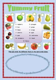 English Worksheet: Yummy Fruit