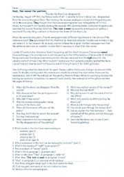 English Worksheet: reading - Mona Lisa