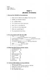 English worksheet: Test of Part of Speech
