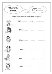 English Worksheet: Whats the Matter - Health complaints - Beginners