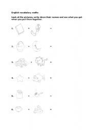 English worksheet: English vocabulary maths