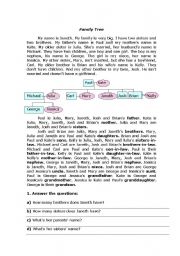 English Worksheet: Family Tree