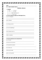 English Worksheet: Verb to be