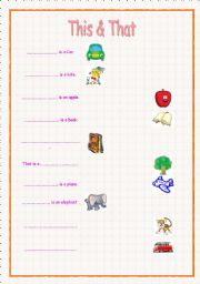 English Worksheet: This & That