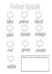 English Worksheet: Clour Splash