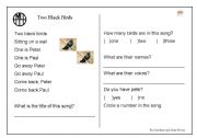 English Worksheet: two little black birds