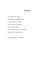 English Worksheet: RAINBOW POEM