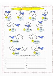 English Worksheet: prepositions of place for elementary